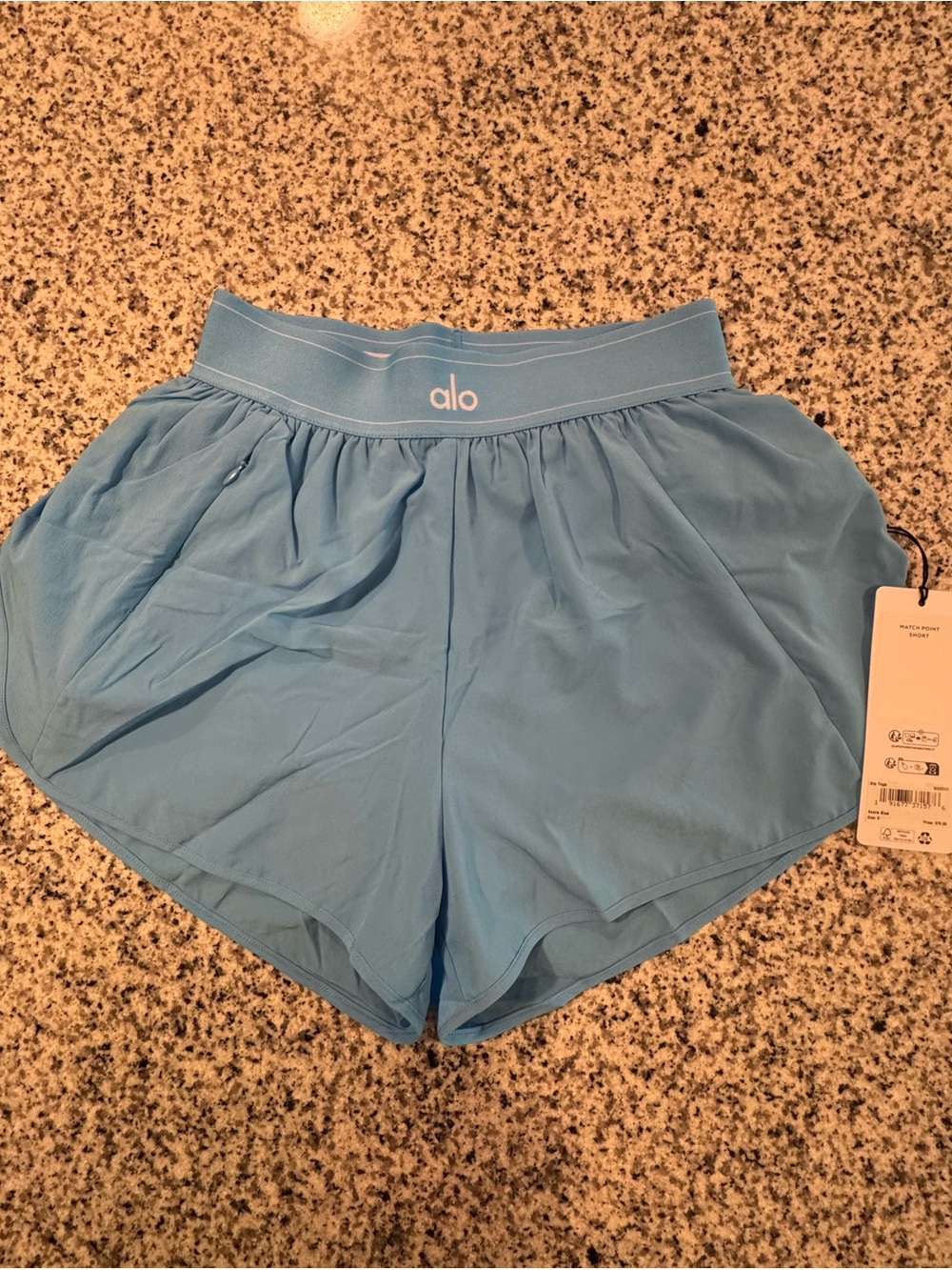 ALO Yoga Women’s Azure Blue Match Point Shorts